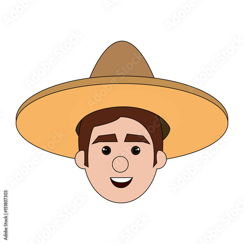 mexican man avatar character vector illustration design