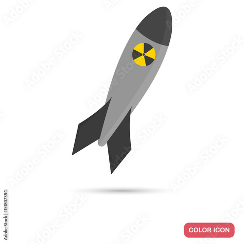 Radioactive warhead color flat icon for web and mobile design