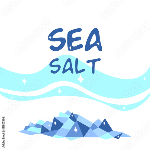 Abstract blue background with crystals for sea salt