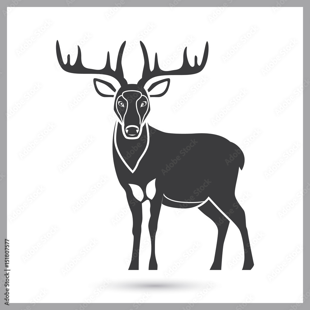 Forest deer simple icon for web and mobile design