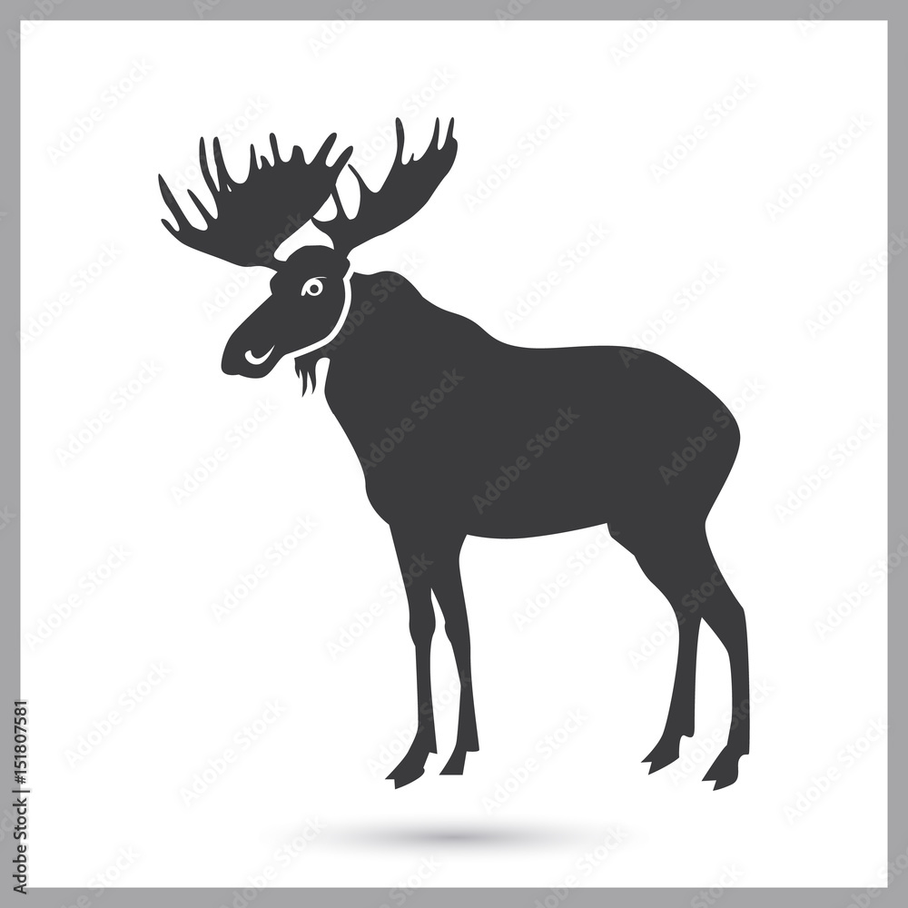 Forest elk simple icon for web and mobile design