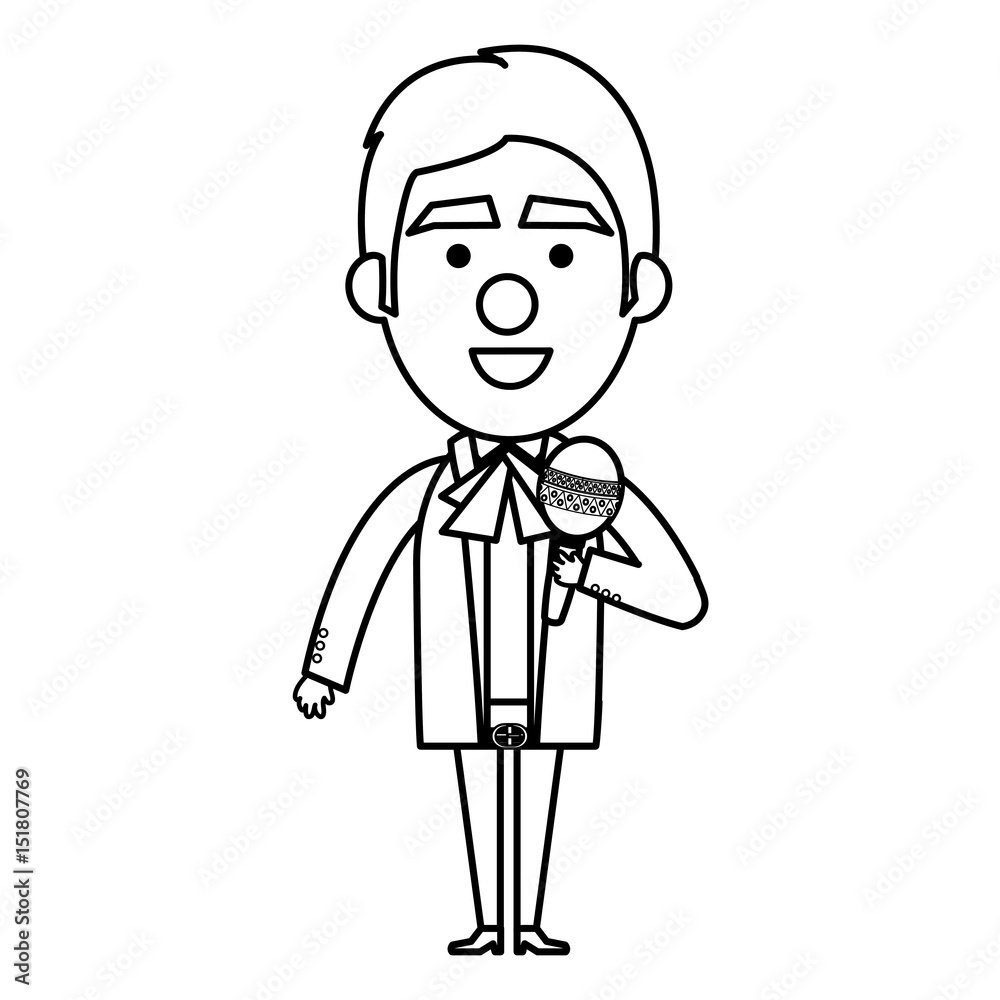 Mexican mariachi with maracas avatar character vector illustration design Mexican mariachi with maracas avatar character vector illustration design