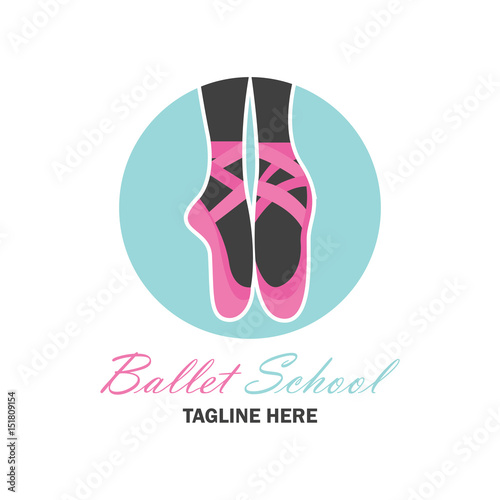 ballet logo for ballet school, dance studio. vector illustration
