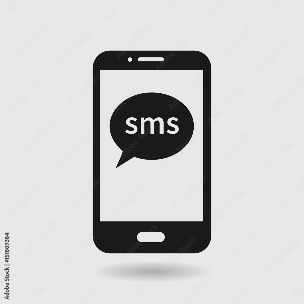 Smartphone email or sms icon. Mobile mail sign symbol. Smartphone email or sms icon. Mobile mail sign symbol.