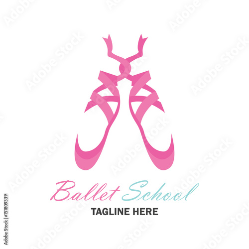 ballet logo for ballet school, dance studio. vector illustration
