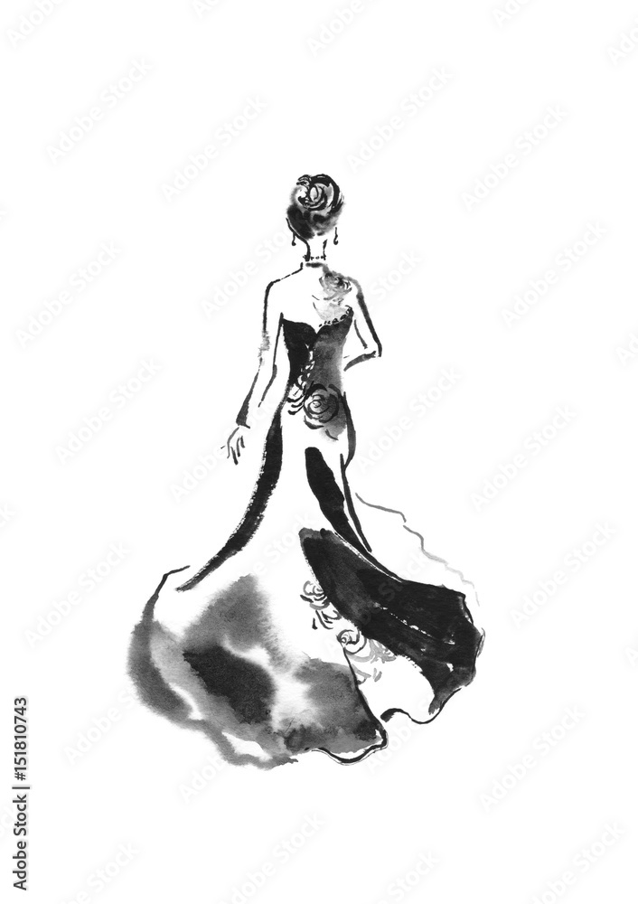 モノクロ カラードレス Stock イラスト Adobe Stock