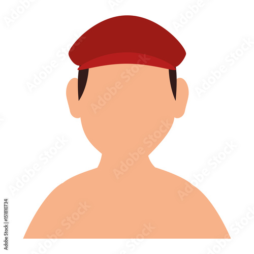 golf player shirtless avatar character vector illustration design