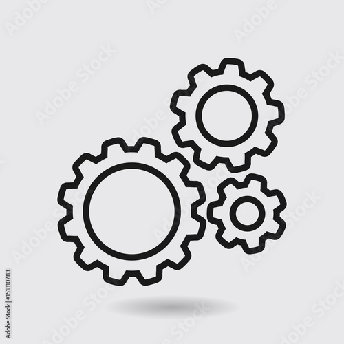 Icon of gears. The development and management of business processes.