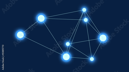 Connected dots showing network. Concept of business teamwork and modern science.