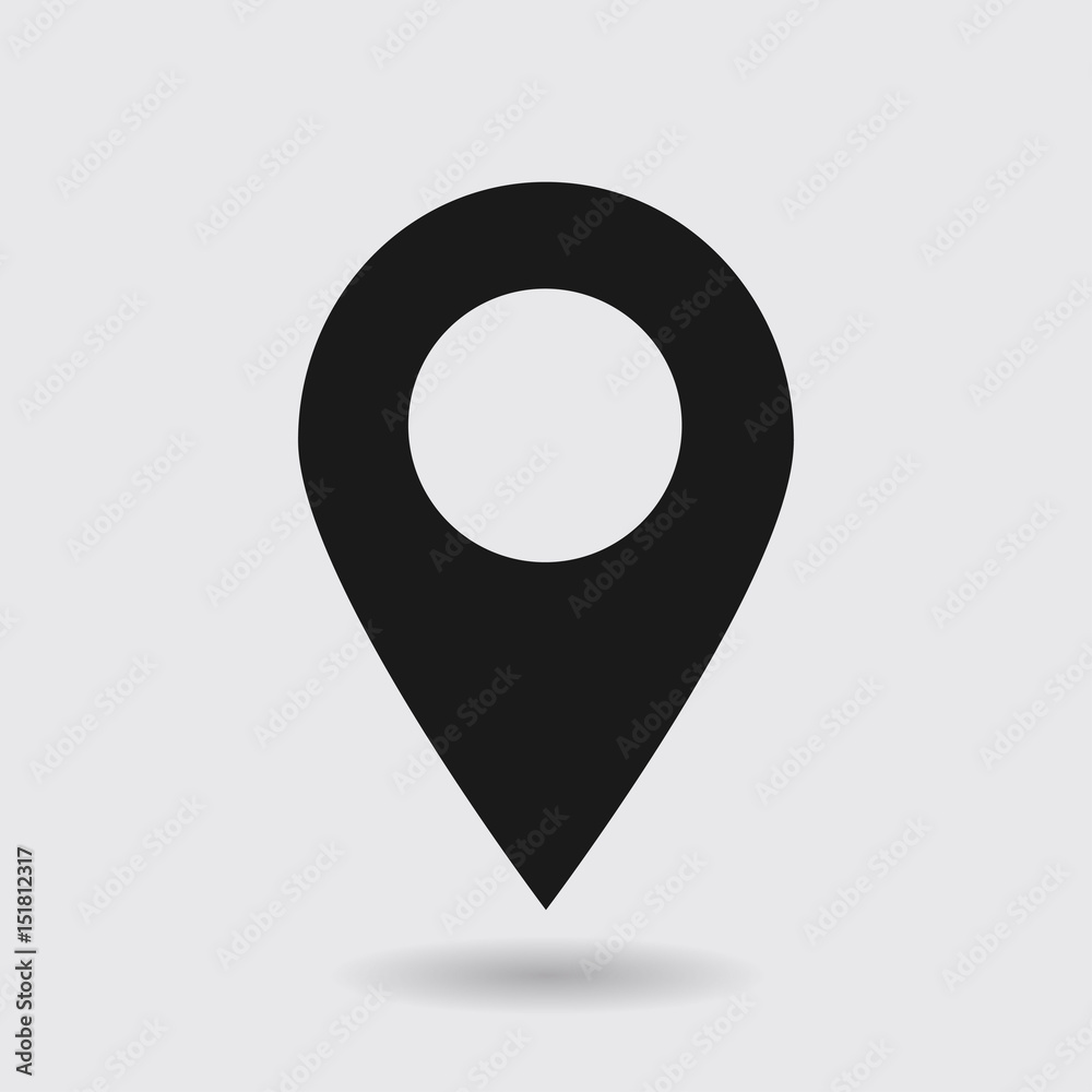 Map pointer icon. GPS location sign. Flat design style. Map pointer icon. GPS location sign. Flat design style.