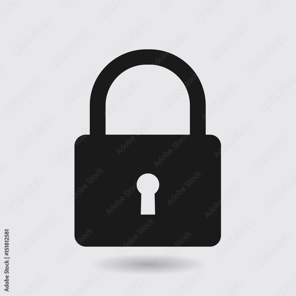Lock icon. User login or authenticate icon. Flat design style. Lock icon. User login or authenticate icon. Flat design style.