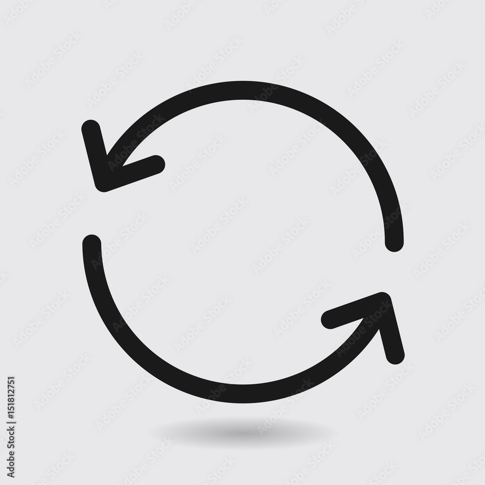 Ciircular arrow sign vector icon. Flat design style. Ciircular arrow sign vector icon. Flat design style.