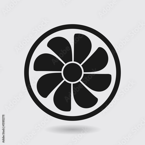 Exhaust fan icon. Ventilator symbol. Flat design style.