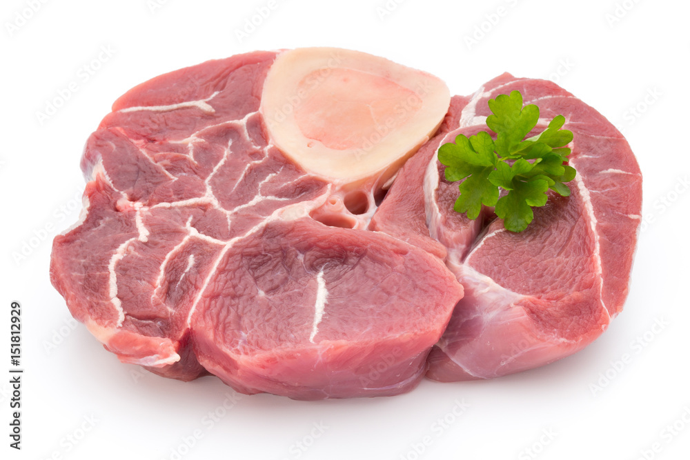 Veal steak isolated on the white background. Veal steak isolated on the white background.