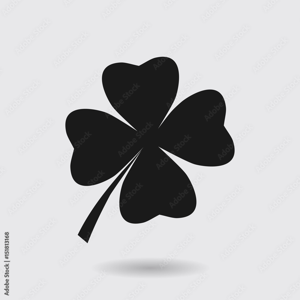 Leaf clover sign icon. Saint patrick symbol. Ecology concept. Flat design style. Leaf clover sign icon. Saint patrick symbol. Ecology concept. Flat design style.
