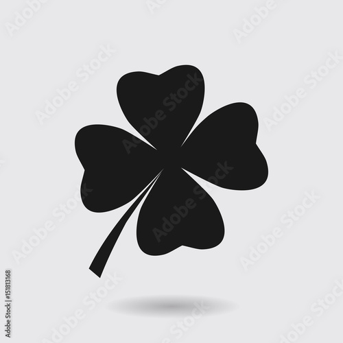 Leaf clover sign icon. Saint patrick symbol. Ecology concept. Flat design style.