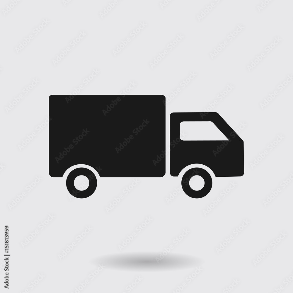 Delivery truck sign icon. Cargo van symbol. Shipments and free delivery. Flat style. Vector. Delivery truck sign icon. Cargo van symbol. Shipments and free delivery. Flat style. Vector.