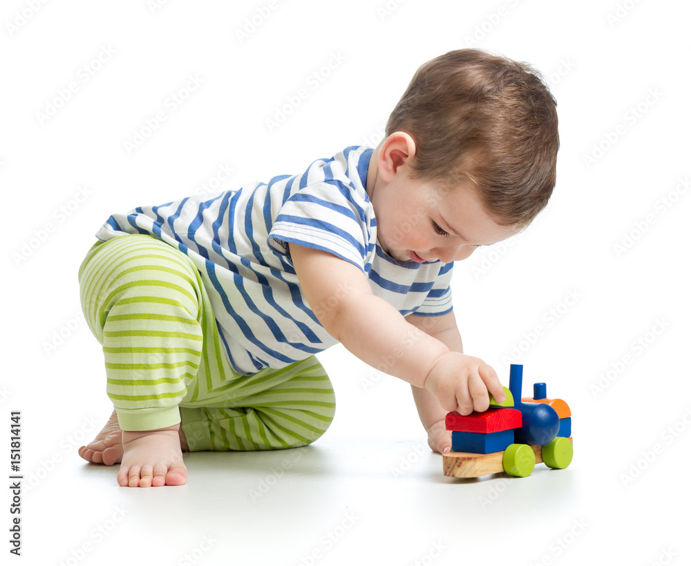 little boy kid playing with block toys isolated little boy kid playing with block toys isolated
