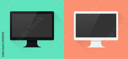 Computer schwarz Flat Design Icon Vektor Grafik