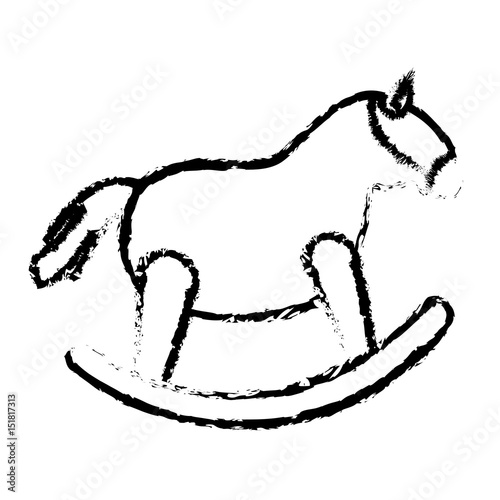 horse wooden isolated icon vector illustration design