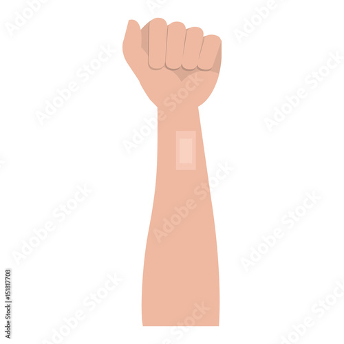 hand human raised icon vector illustration design