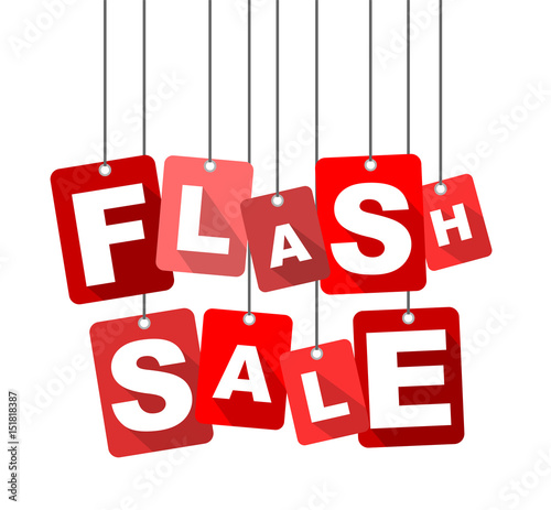 Red vector flat design background flash sale. It is well adapted for web design.