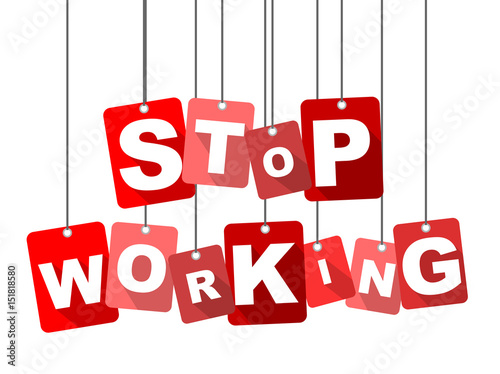 Red vector flat design background stop working. It is well adapted for web design.