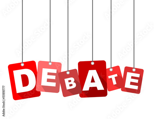 Red vector flat design background debate. It is well adapted for web design.