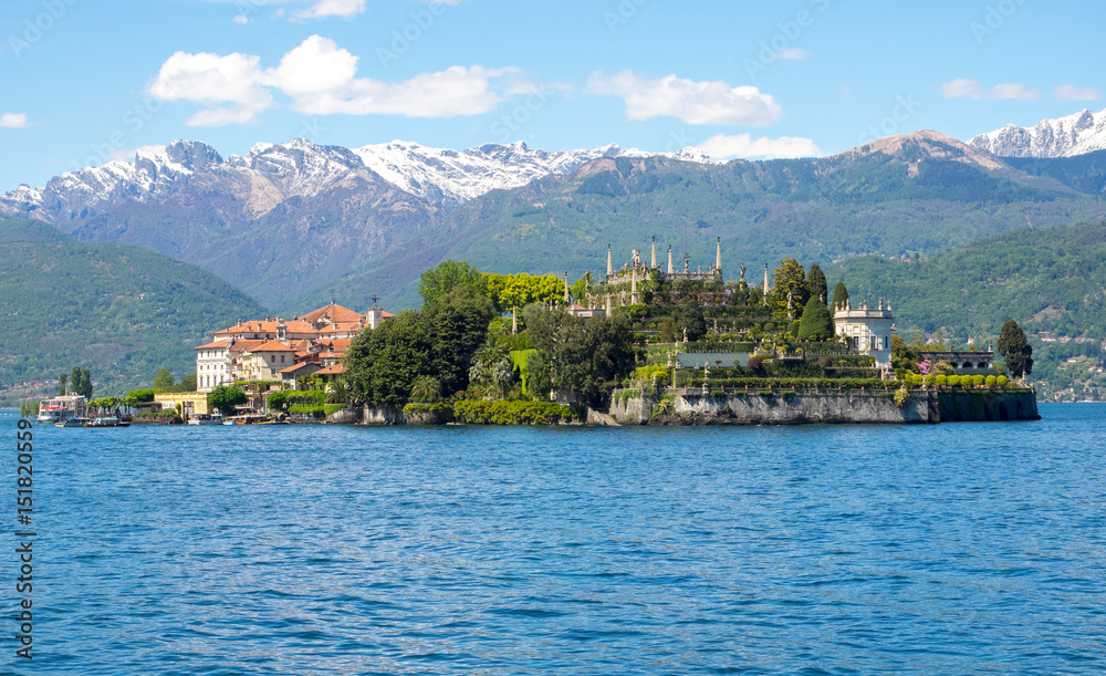 Isolabella island in Maggiore Lake, Lombardy, Northern Italy