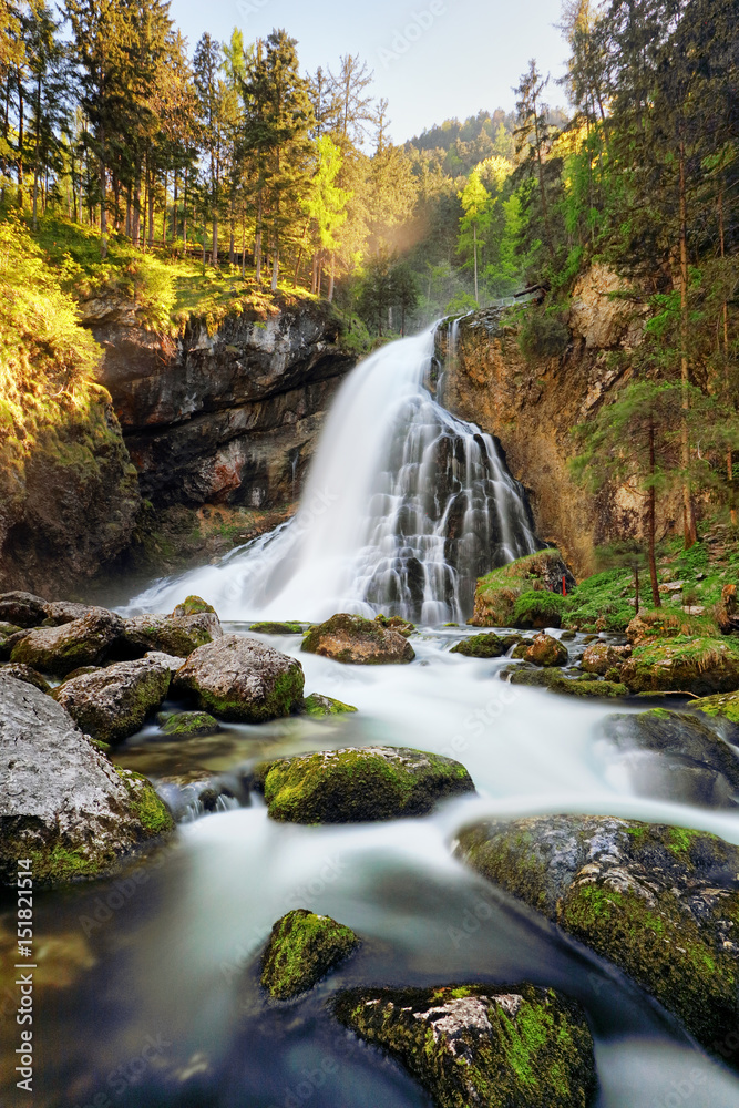Beautiful Golling waterfall at spring, Austria