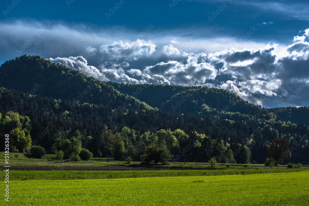 View on the local hills in Medvode - Slovenia