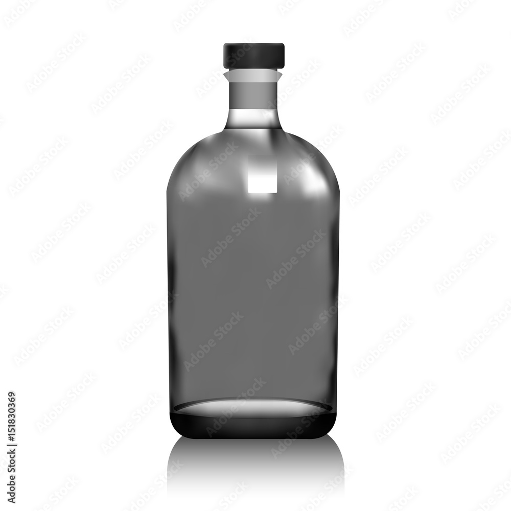Realistic vector glass bottle