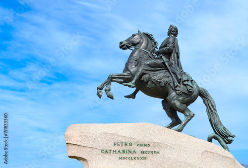 Monument to Peter the Great  Bronze Horseman  on Senate Square  St. Petersburg  Russia
