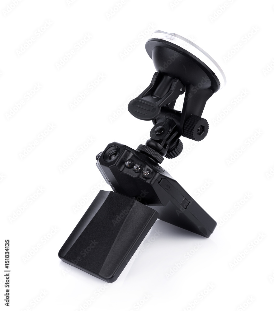 Car camera video recorder isolated on white background Car camera video recorder isolated on white background