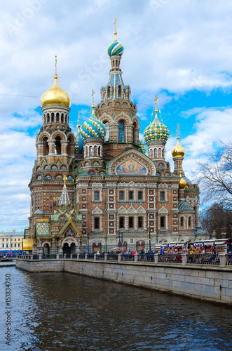 Temple of Savior on Blood on embankment of Griboedov canal, St. Petersburg, Russia