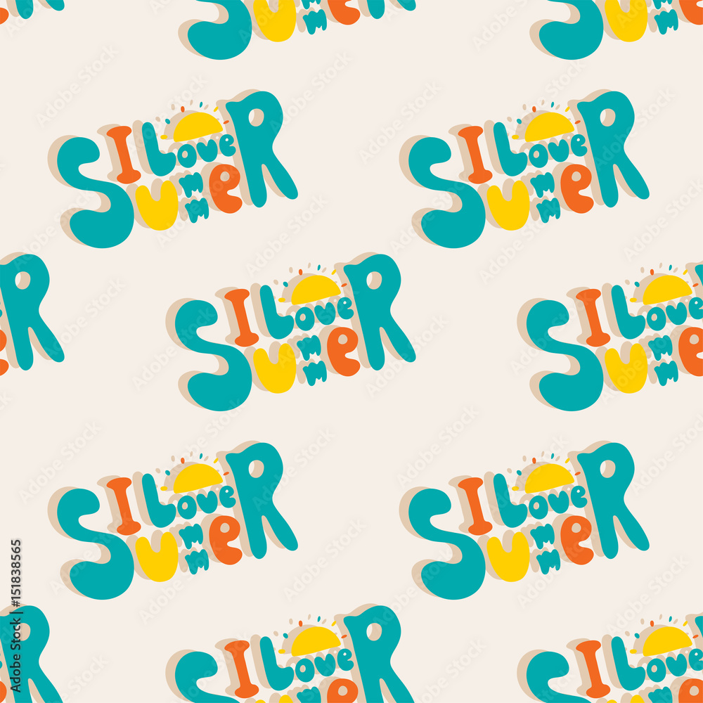 Seamless pattern with I love summer signs Seamless pattern with I love summer signs