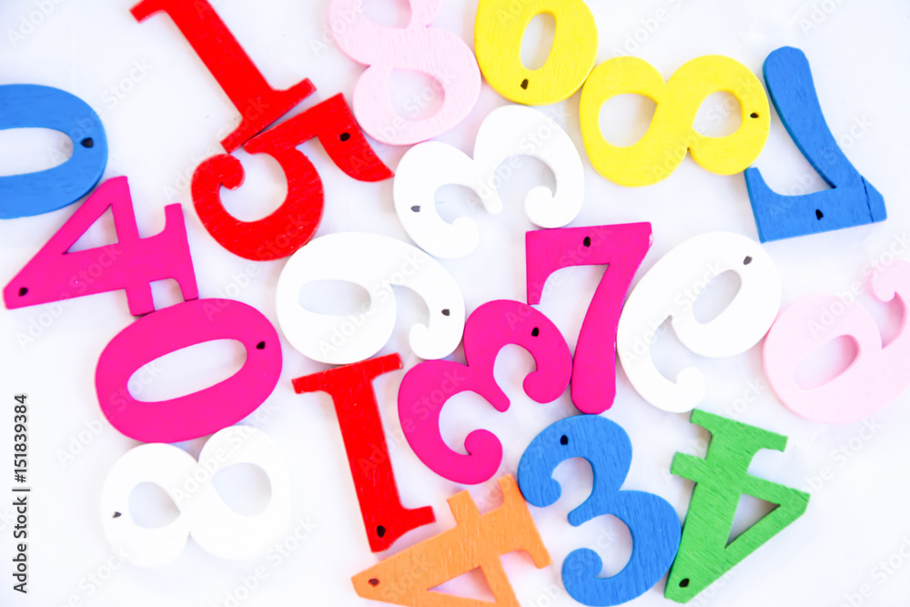 number colorful on white background number colorful on white background