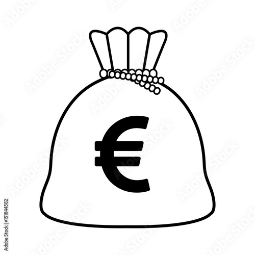 euro money bag isolated icon vector illustration design