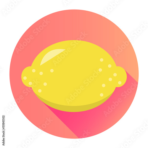 Zitrone Icon Flat Design Vektor Grafik Illustration