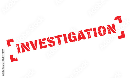 Investigation rubber stamp. Grunge design with dust scratches. Effects can be easily removed for a clean, crisp look. Color is easily changed.