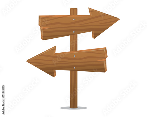 wooden way signs