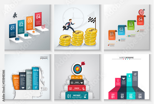 Business staircase infographics.