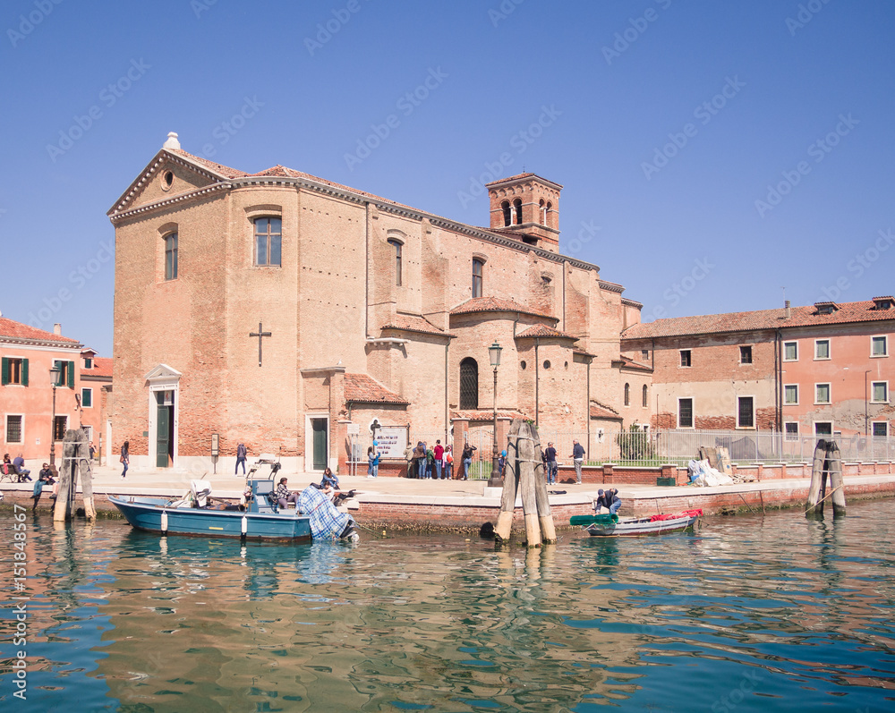 Church of Saint Dominic built on an island in Chioggia, Italy.