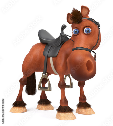 Fototapeta Naklejka Na Ścianę i Meble -  3d illustration beautiful Bay horse