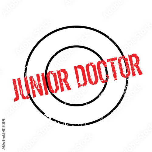 Junior Doctor rubber stamp. Grunge design with dust scratches. Effects can be easily removed for a clean, crisp look. Color is easily changed.