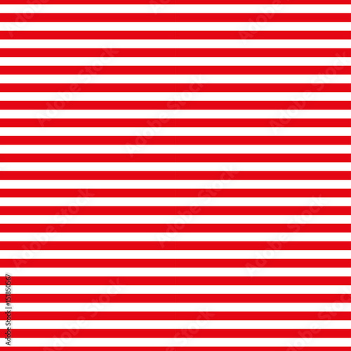 Horizontal red stripes on a white background. Trendy pattern with a marine theme. Geometric background. Seamless vector illustration for web banners, print on fabric, paper Fashion ornament sailor