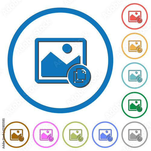 Copy image icons with shadows and outlines