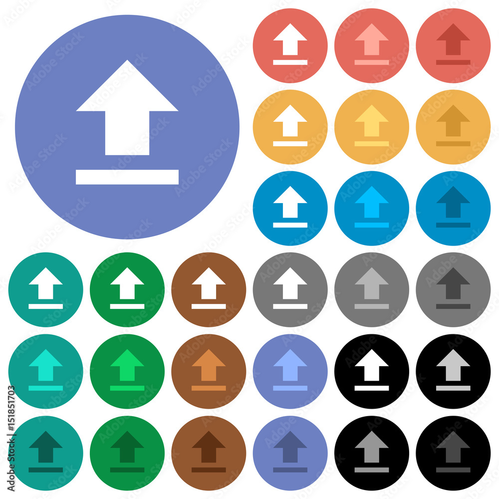 Upload round flat multi colored icons Upload round flat multi colored icons
