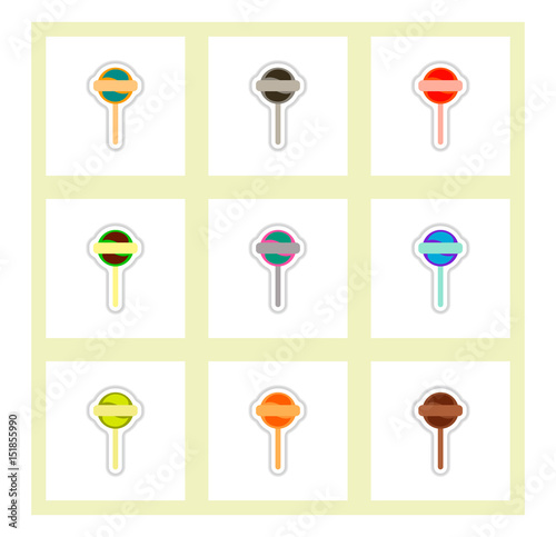 Label icon on design sticker collection bonbon candy set © hightbot12