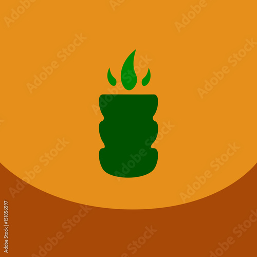 Flat icon with dark shadow hookah charcoal. Hookah accessories, vector illustration